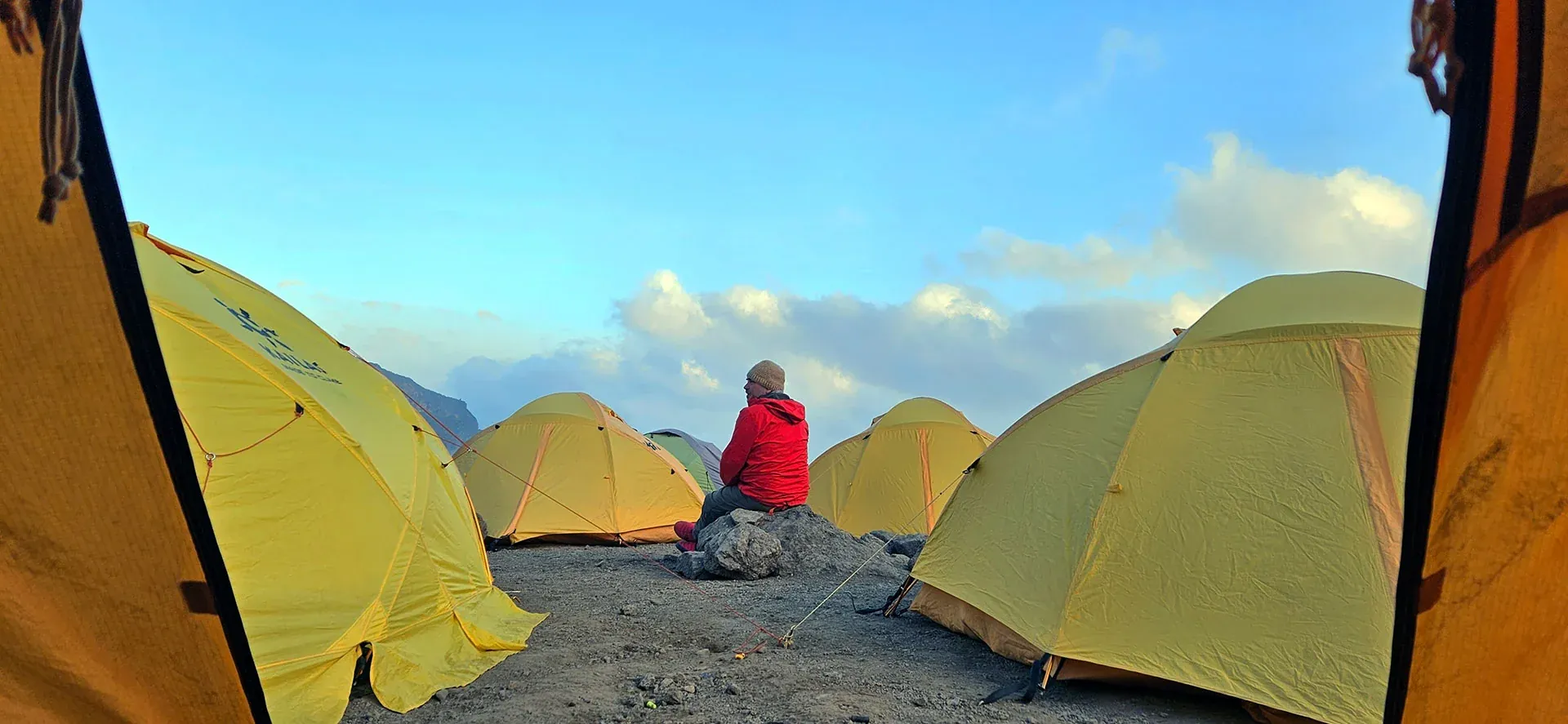 Camp on the Shira Plateau section of the Northern Circuit route