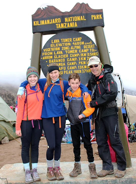 Climbers celebrating after trekking from Shira Two to Lava Tower