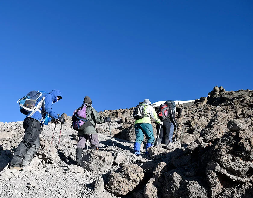 Mountain landscape near Rongai camp after adventures