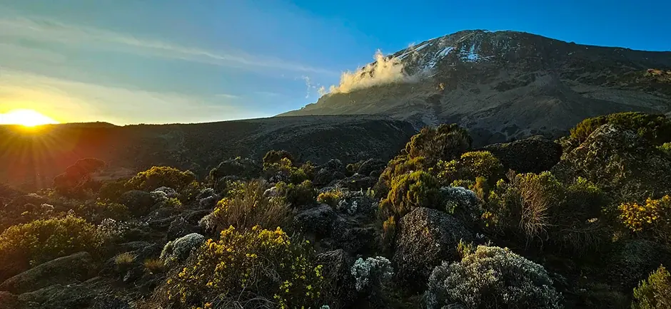 View of Mount Kilimanjaro at Karanga Camp