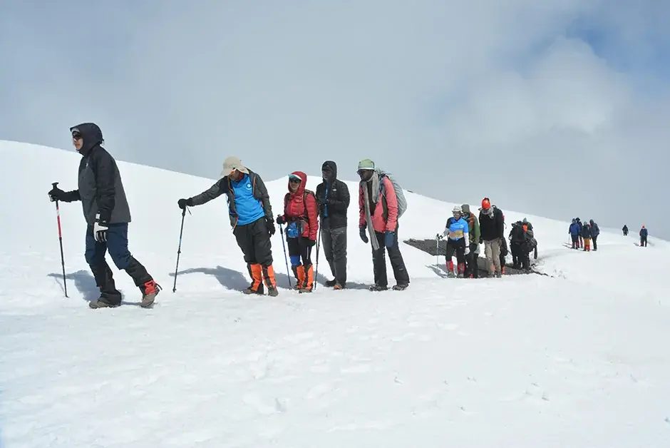 Summit view from top of Kilimanjaro via Rongai route