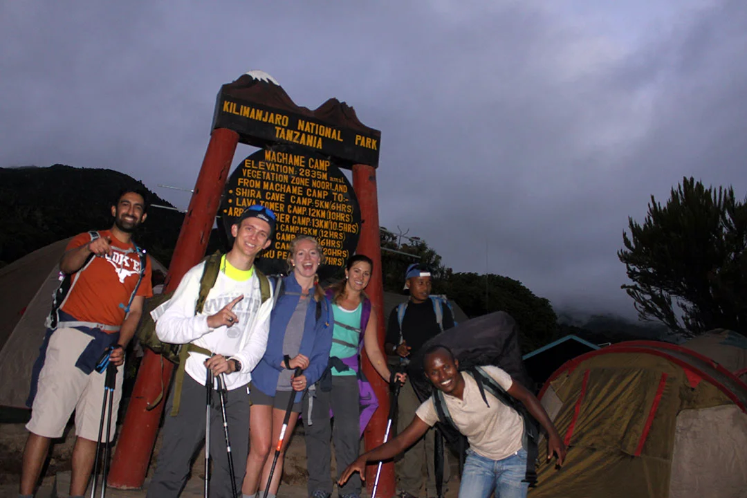 Tent camp on the Machame route of Kilimanjaro